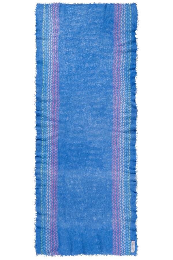 Pur Schoen Schal ethno border skyblue Zeitbegrenzte Promotion