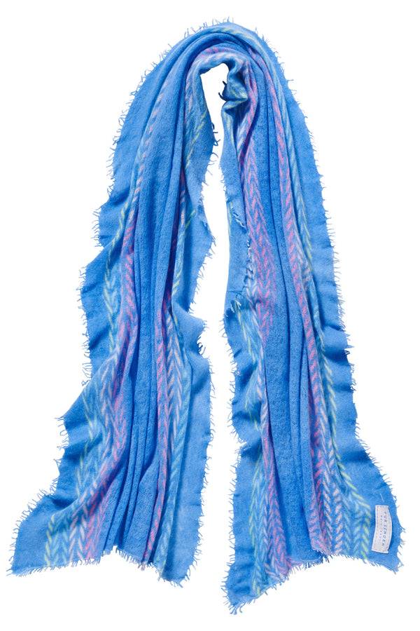Pur Schoen Schal ethno border skyblue Zeitbegrenzte Promotion