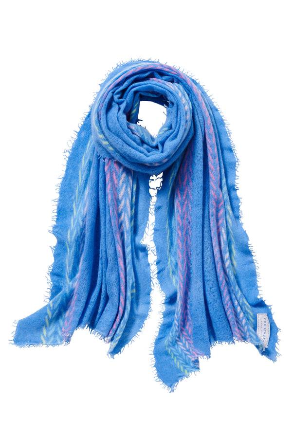 Pur Schoen Schal ethno border skyblue Zeitbegrenzte Promotion