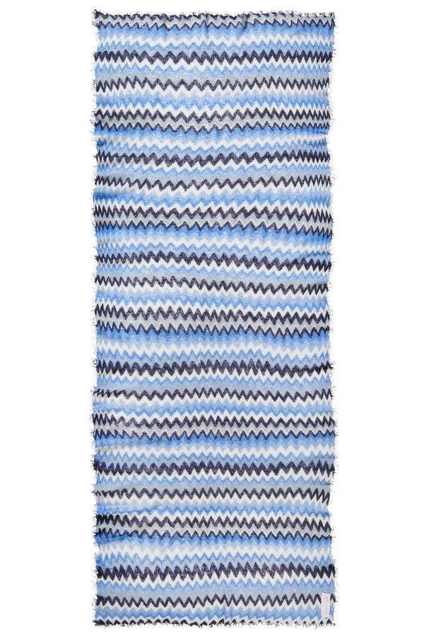 Pur Schoen Schal chevron skyblue-silber Clearance-Verkauf