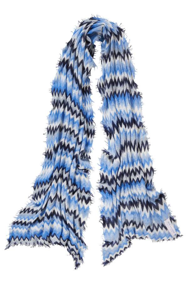 Pur Schoen Schal chevron skyblue-silber Clearance-Verkauf