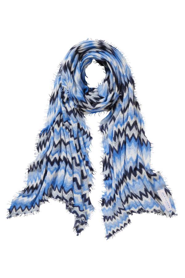 Pur Schoen Schal chevron skyblue-silber Clearance-Verkauf