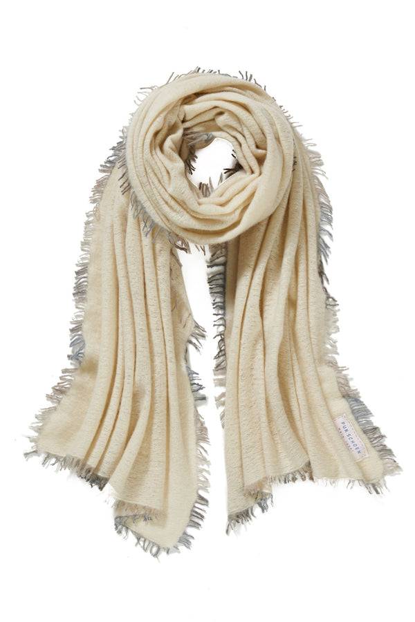 Pur Schoen Schal natural fransen grey Sonderangebote
