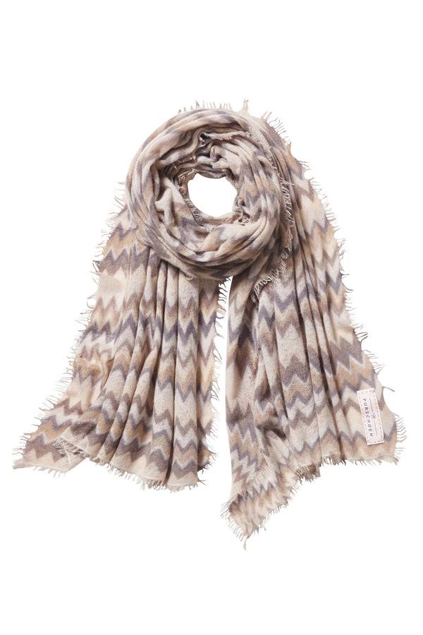 Pur Schoen Schal chevron nougat-stone grey Rabatt