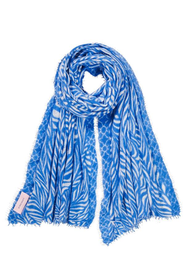 Pur Schoen Schal leafgarden sky blue-natural Saisonschlussverkauf