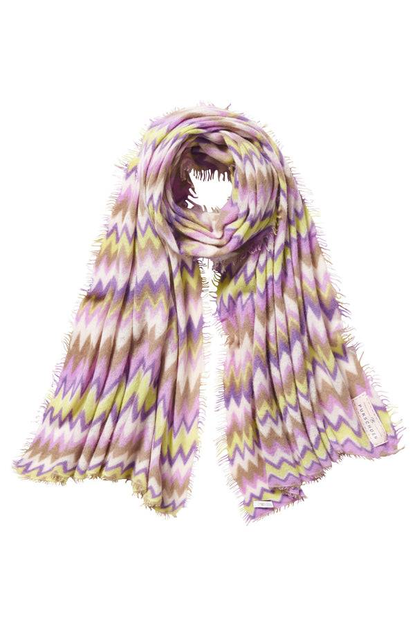 Pur Schoen Schal chevron flieder-neon gelb Zeitlich begrenztes Angebot