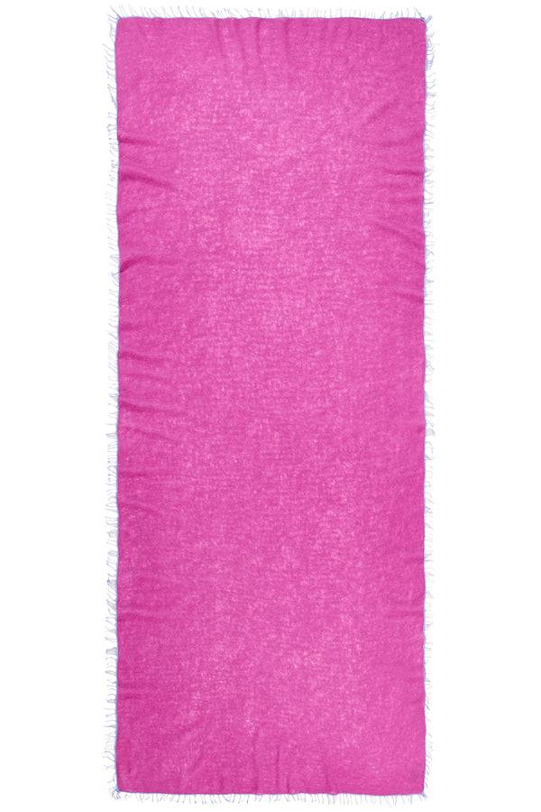 Pur Schoen Schal fuchsia fransen sky blue Nur für heute