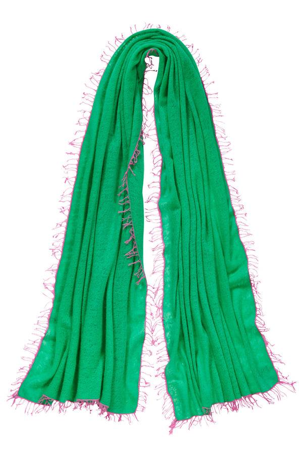 Pur Schoen Schal limette fransen pink Sonderangebot der Fabrik