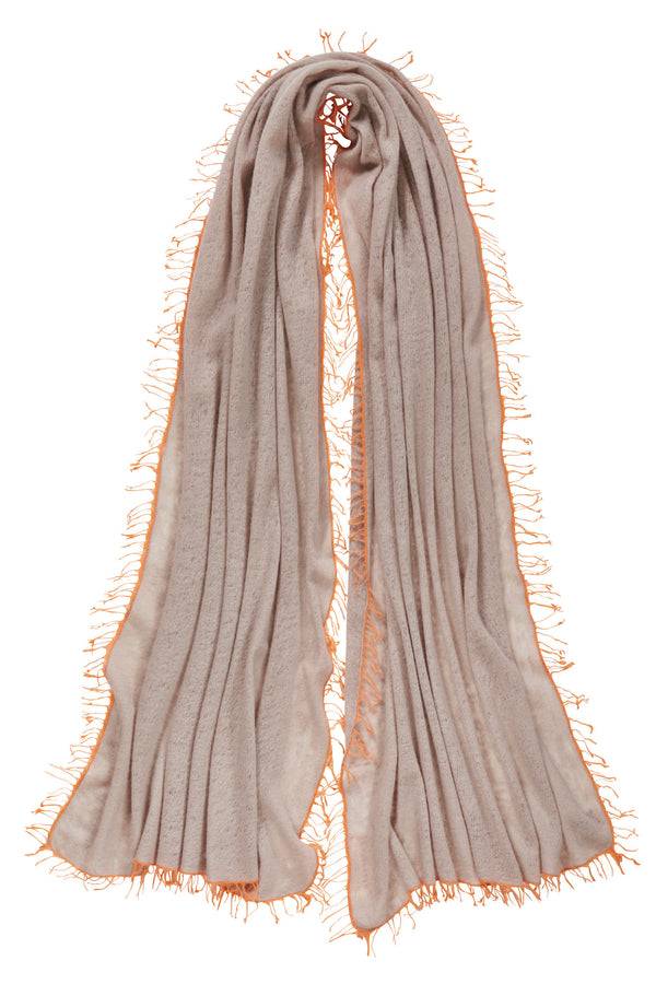 Pur Schoen Schal nougat fransen orange Saisonale Angebote