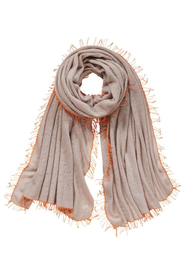 Pur Schoen Schal nougat fransen orange Saisonale Angebote