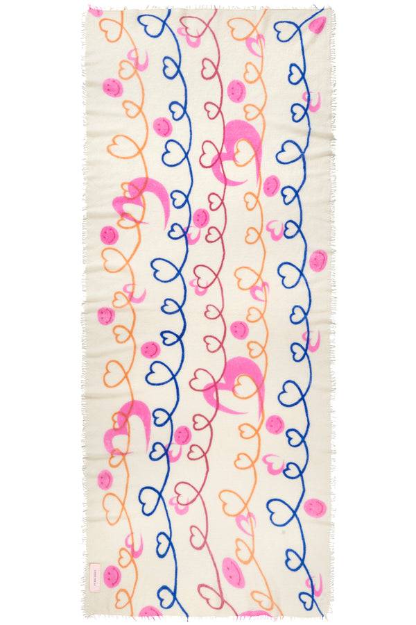 Pur Schoen Schal herzandsmiley natural-royal blue Kostenloser Versand international