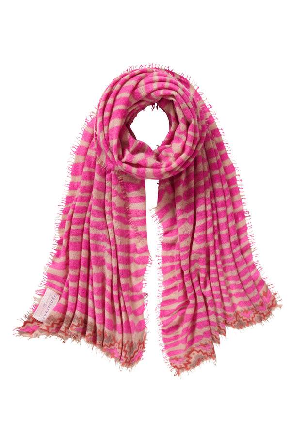 Pur Schoen Schal habbat pink-camel im Angebot