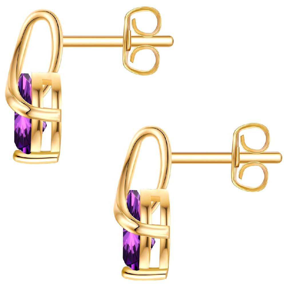Rafaela Donata Ohrstecker Sterling Silber gelbgold Zirkonia violett Letzte 3 Tage