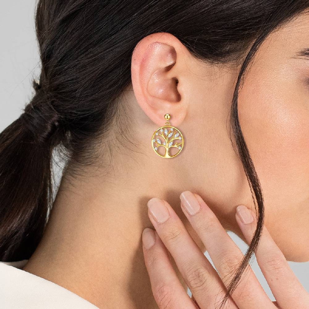 Rafaela Donata Ohrhänger Sterling Silber gelbgold Zirkonia weiß Begrenztes Angebot