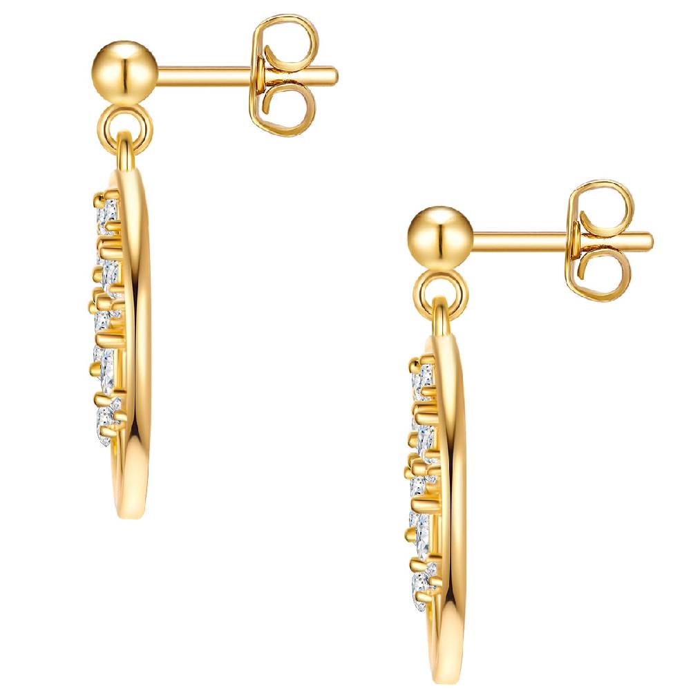 Rafaela Donata Ohrhänger Sterling Silber gelbgold Zirkonia weiß Begrenztes Angebot