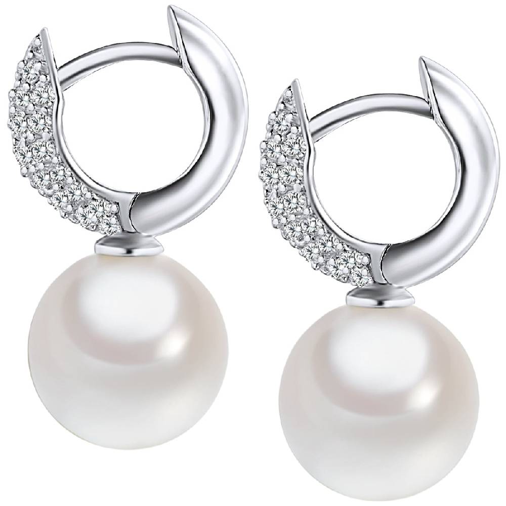 Rafaela Donata Ohrhänger Sterling Silber Südsee-Muschelkernperle weiß Zirkonia weiß Osterangebot
