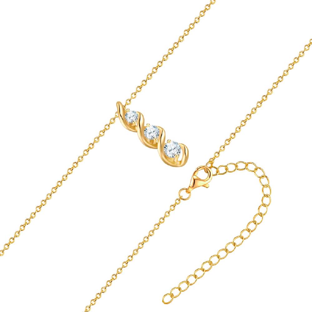 Rafaela Donata Kette mit Anhänger Sterling Silber gelbgold Zirkonia weiß Vatertagsangebot