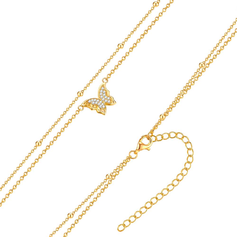 Rafaela Donata Kette mit Anhänger Sterling Silber gelbgold Zirkonia weiß Top Angebot