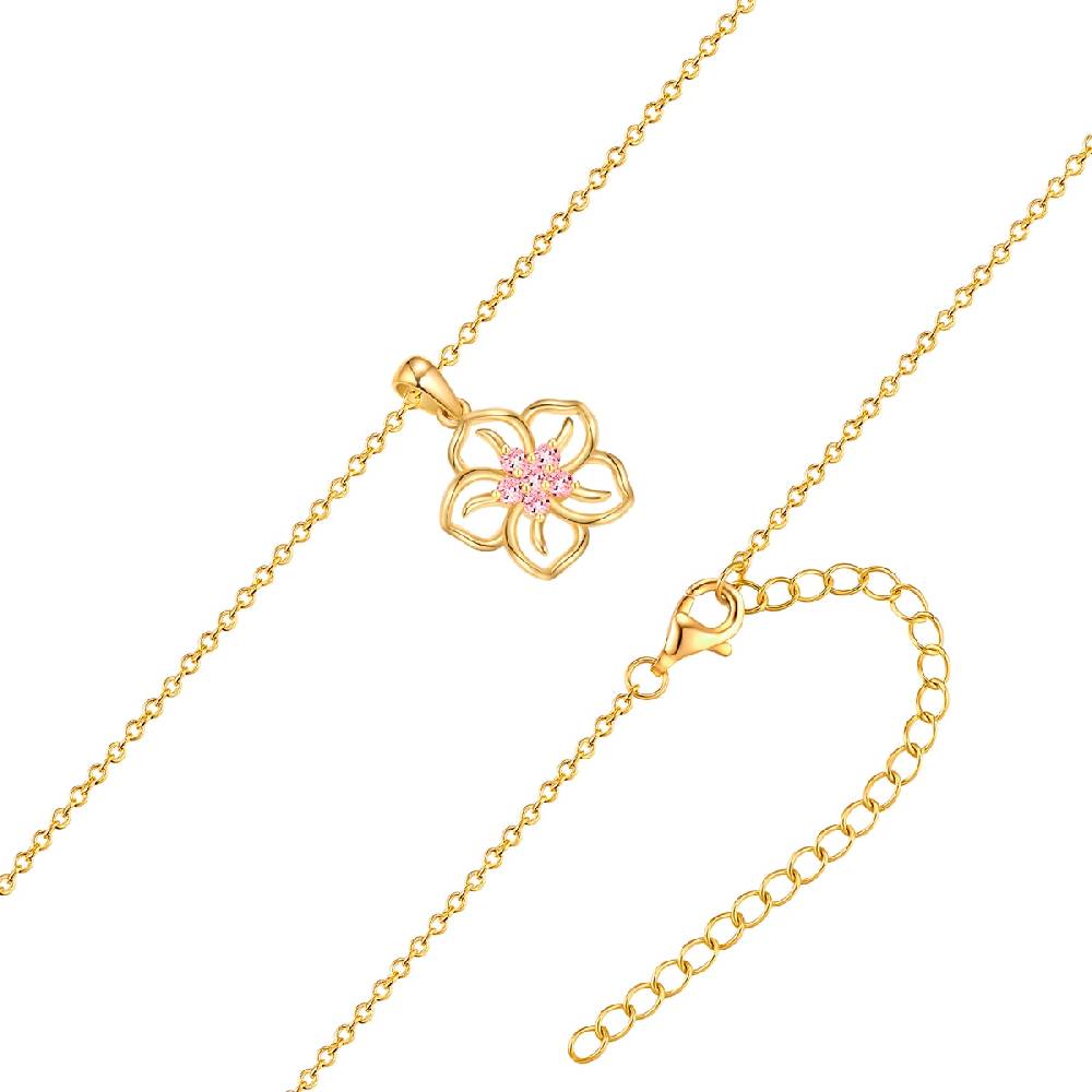 Rafaela Donata Kette mit Anhänger Sterling Silber gelbgold Zirkonia rosa Neueste Mode