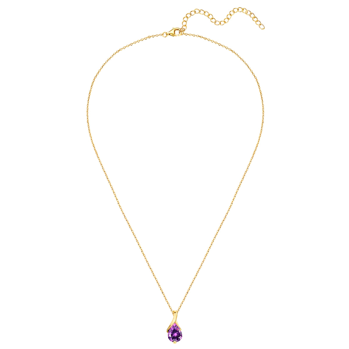Rafaela Donata Kette mit Anhänger Sterling Silber gelbgold Zirkonia violett Online Outlet
