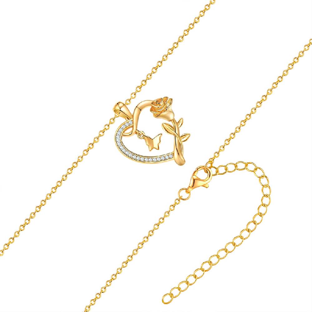 Rafaela Donata Kette mit Anhänger Sterling Silber gelbgold Zirkonia weiß Zeitlich begrenztes Angebot