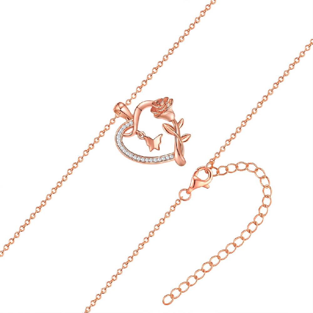 Rafaela Donata Kette mit Anhänger Sterling Silber roségold Zirkonia weiß Exklusive Angebote