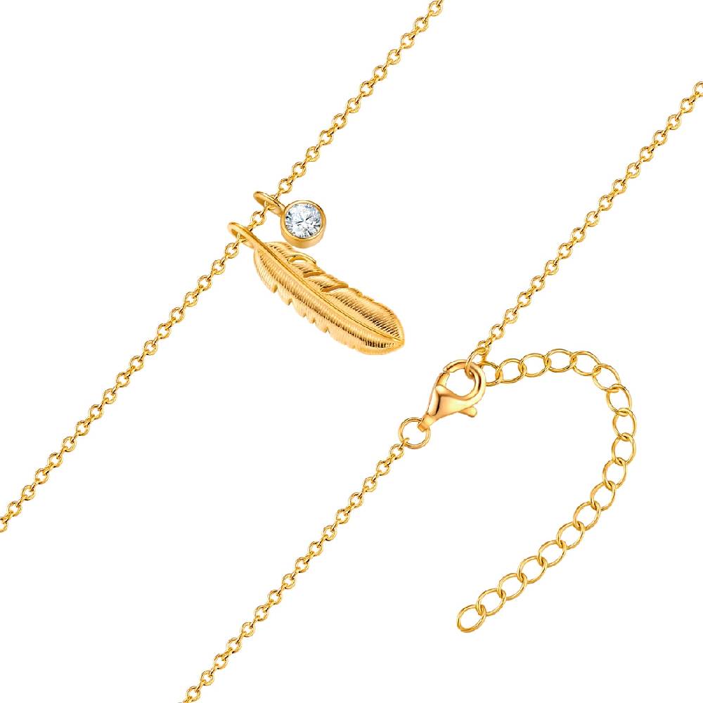Rafaela Donata Kette mit Anhänger Sterling Silber gelbgold Zirkonia weiß Tiefpreis