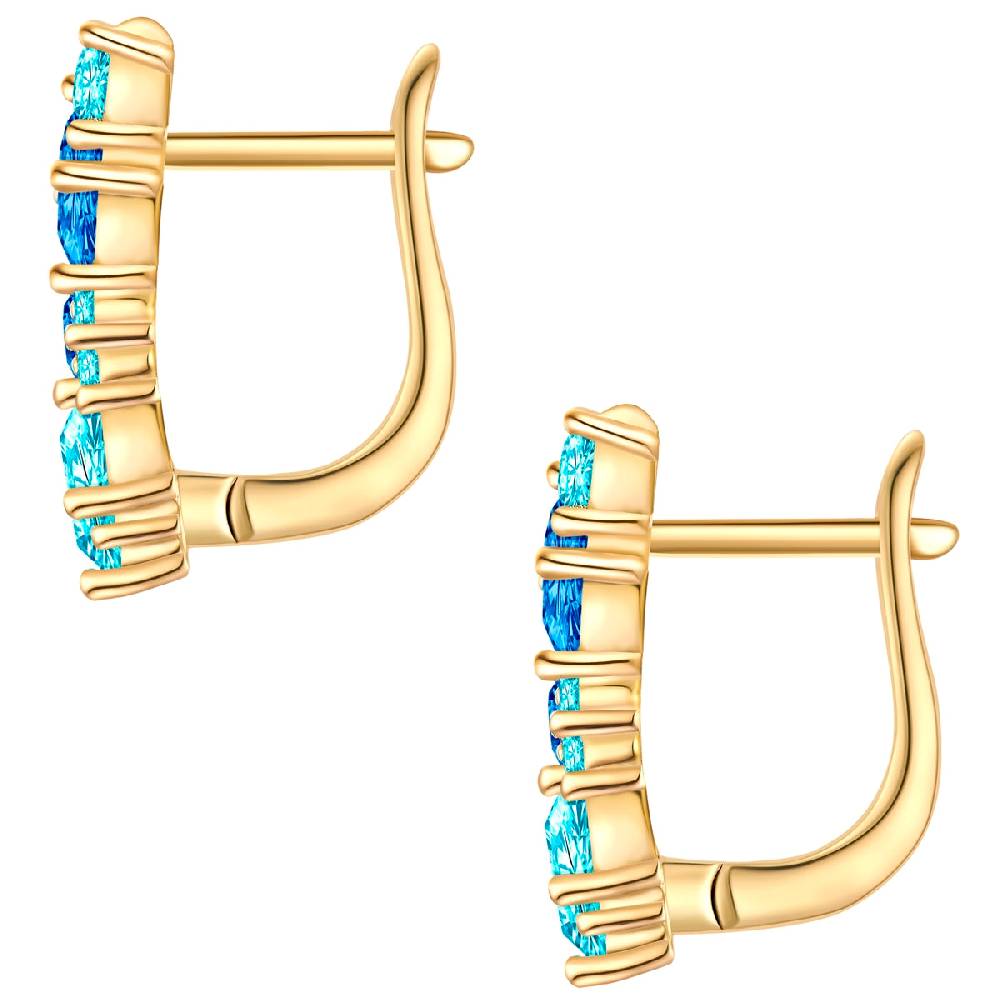 Rafaela Donata Creolen Sterling Silber gelbgold Zirkonia blau Super Sparpreis