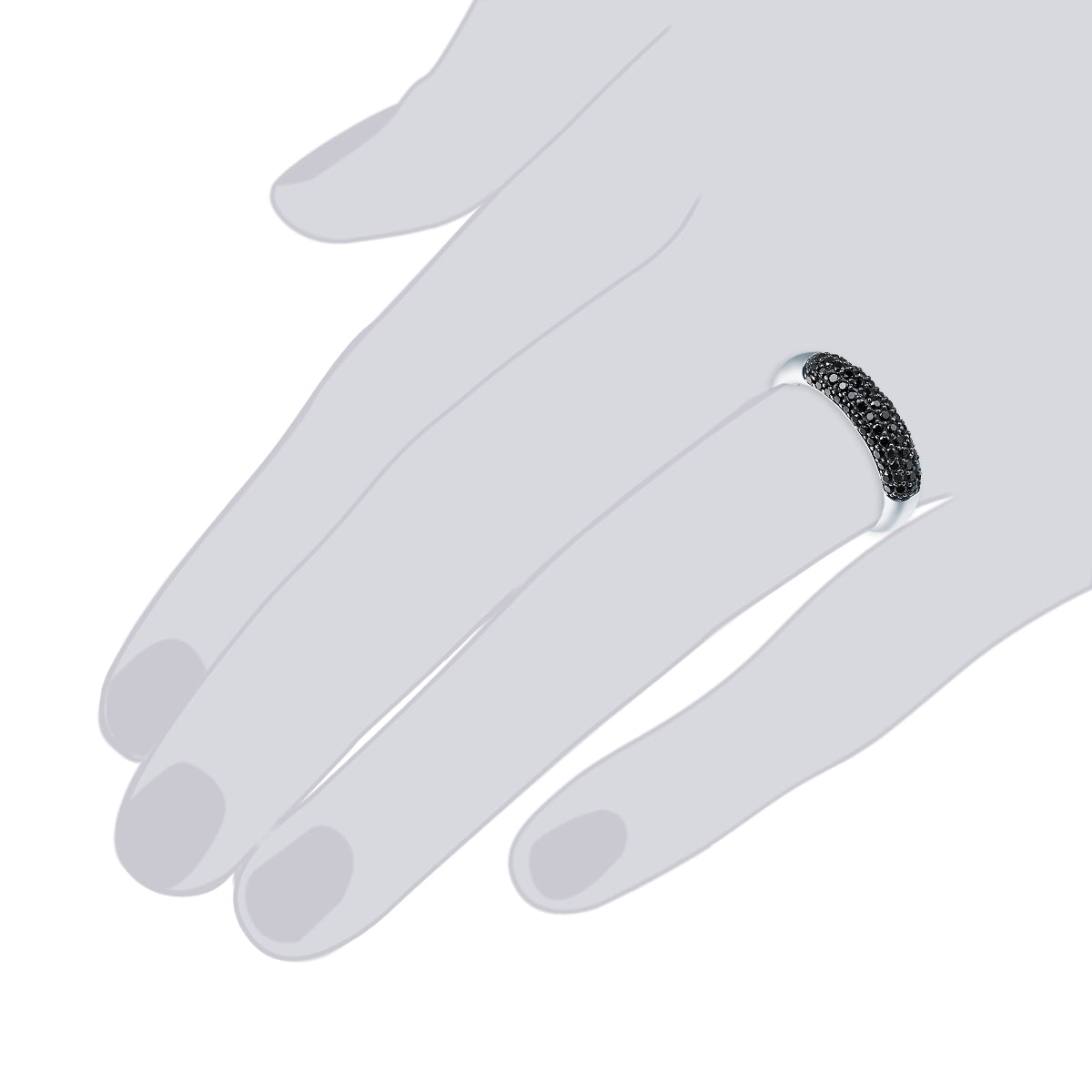 Rafaela Donata Ring Sterling Silber Zirkonia schwarz 2025