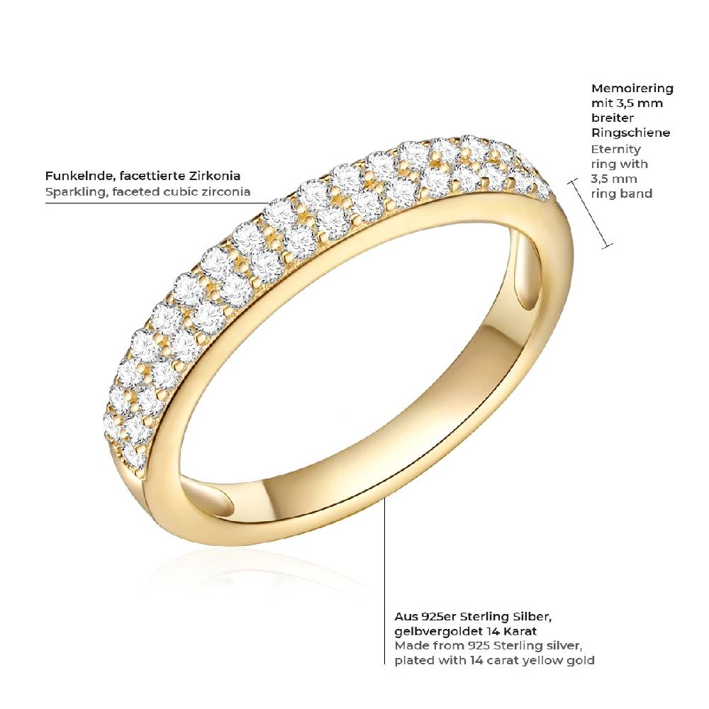 Rafaela Donata Ring Sterling Silber gelbgold Zirkonia weiß Online