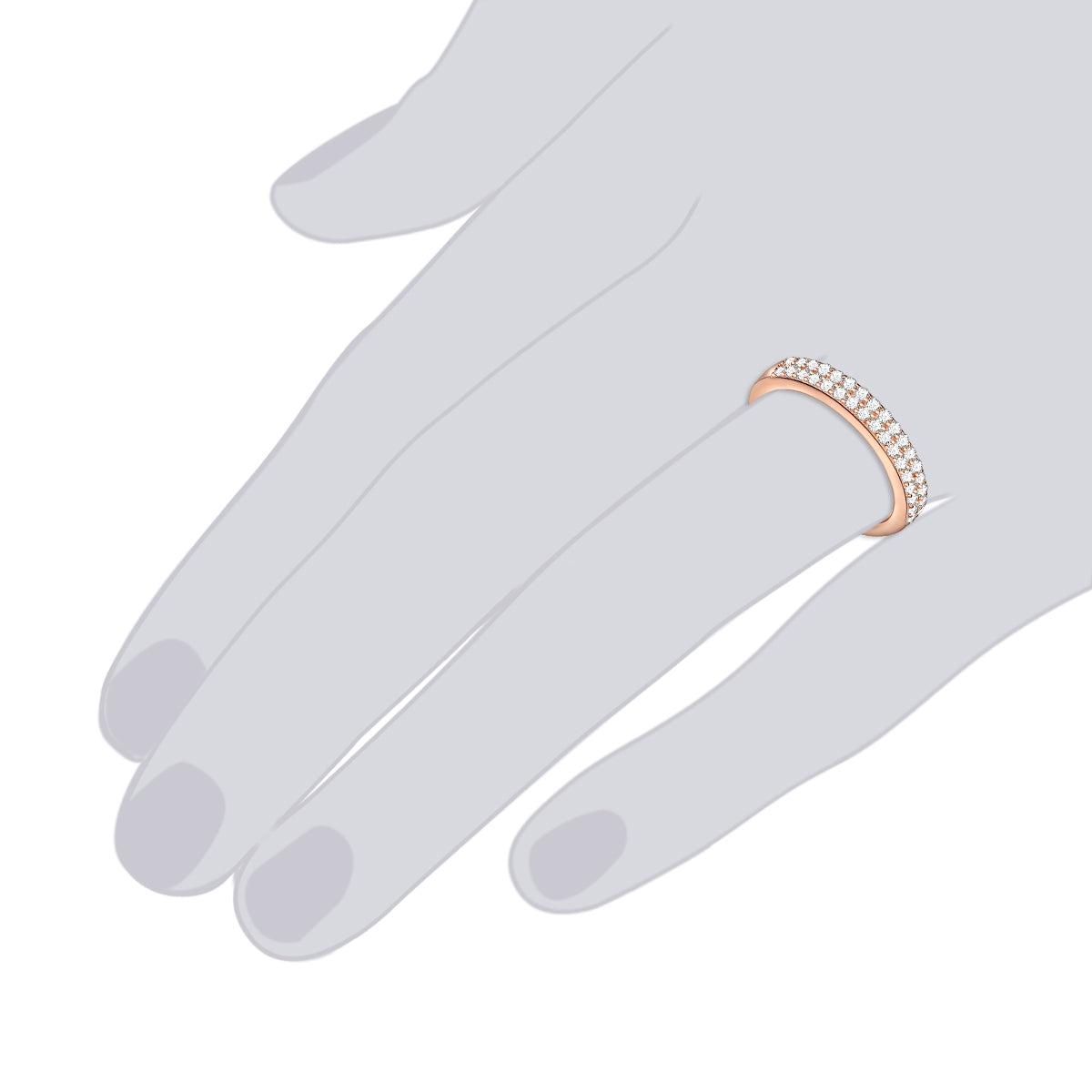 Rafaela Donata Ring Sterling Silber roségold Zirkonia weiß Outlet