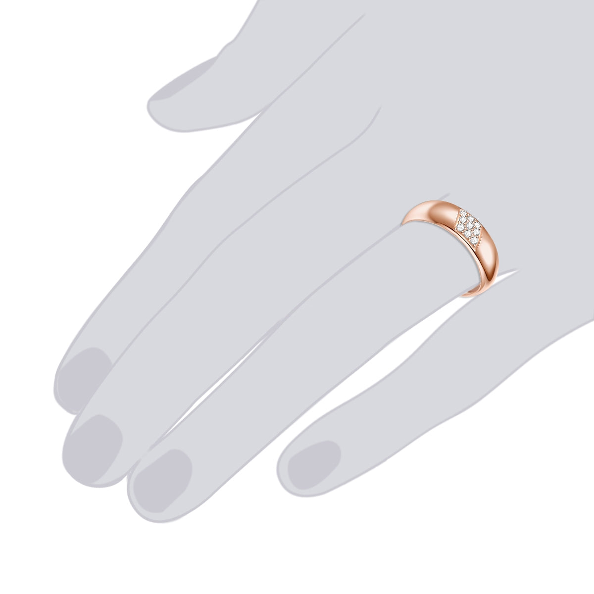 Rafaela Donata Ring Sterling Silber roségold Zirkonia weiß Hotsell