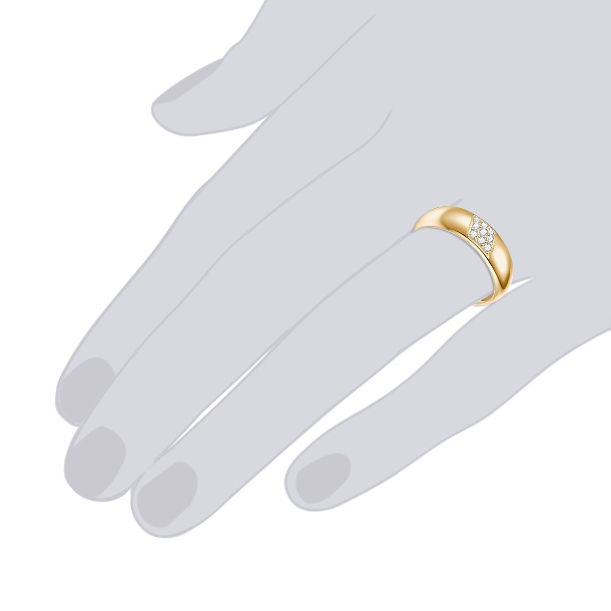 Rafaela Donata Ring Sterling Silber gelbgold Zirkonia weiß Fabrikverkauf