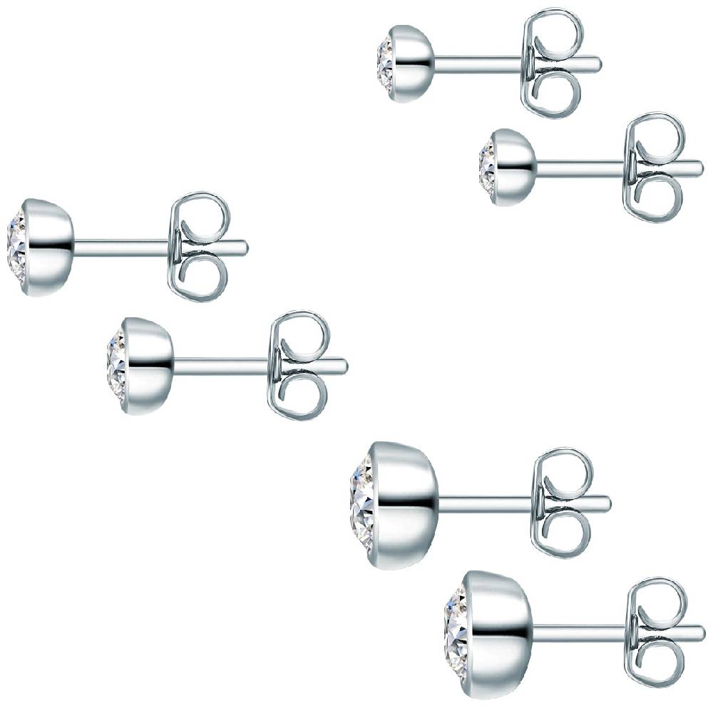 Rafaela Donata 3er Set Ohrstecker Sterling Silber verziert mit Kristallen von Swarovski® weiß Sonderangebot