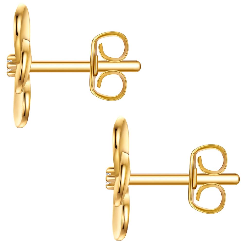 Rafaela Donata Ohrstecker Sterling Silber gelbgold Zirkonia weiß Begrenztes Angebot