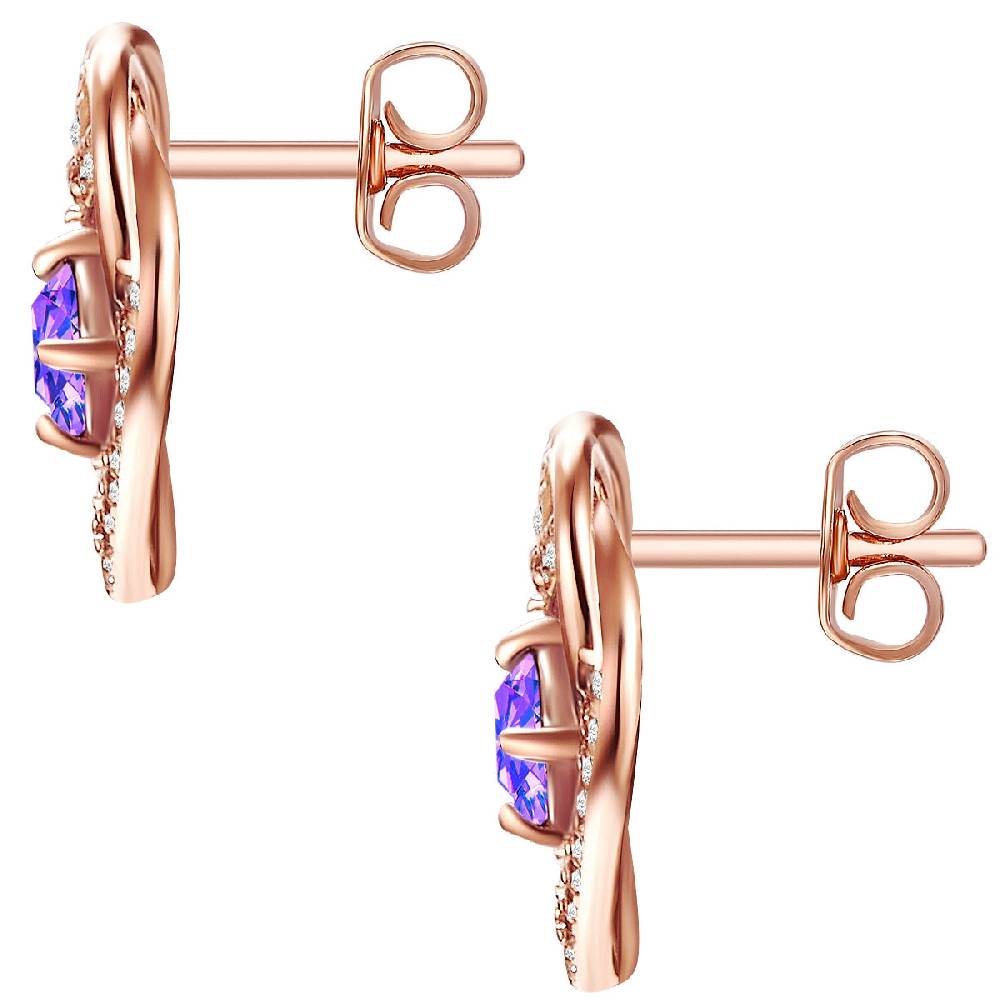 Rafaela Donata Ohrstecker Sterling Silber roségold verziert mit Kristallen von Swarovski® violet Zirkonia weiß Große Rabatte