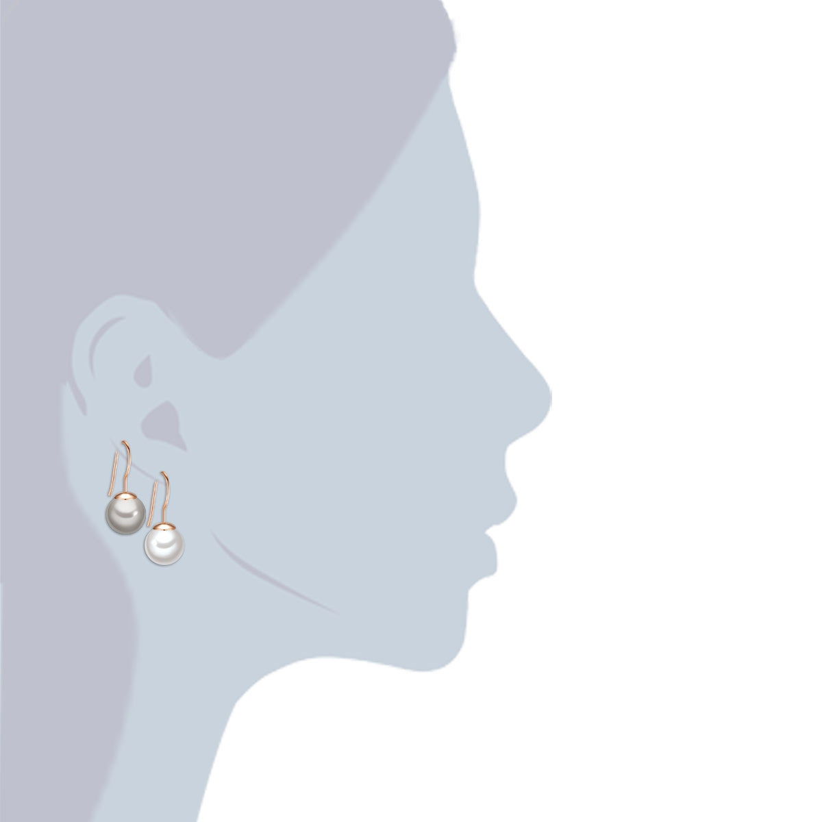 Rafaela Donata 2er Set Perlenohrhänger Sterling Silber roségold Muschelkernperle weiß silbergrau Saisonale Angebote