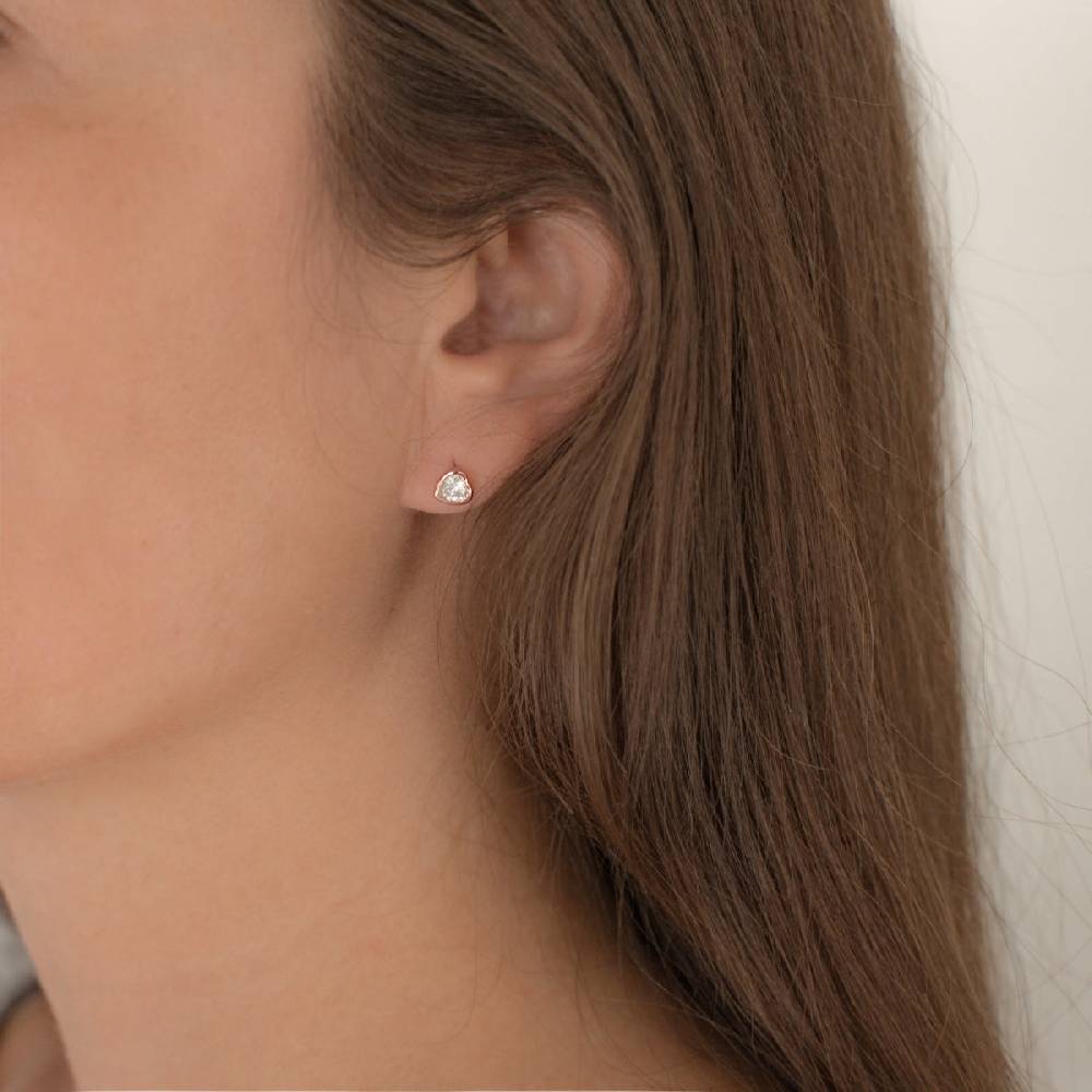 Rafaela Donata Ohrstecker Sterling Silber roségold Zirkonia weiß Tägliche Deals