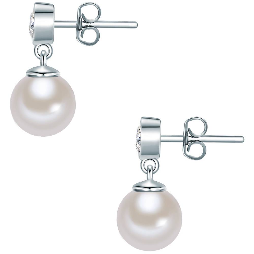 Rafaela Donata Ohrstecker Sterling Silber Südsee-Muschelkernperle weiß Zirkonia weiß Super Sparpreis