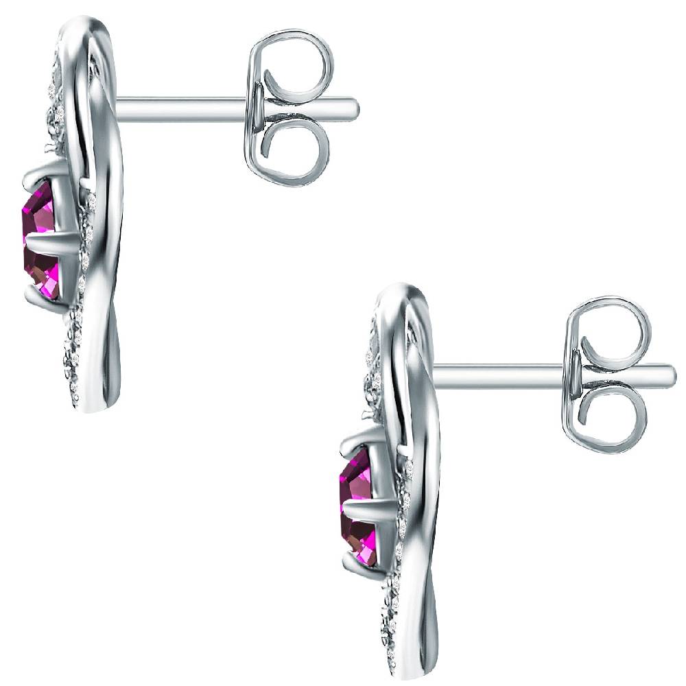 Rafaela Donata Ohrstecker Sterling Silber verziert mit Kristallen von Swarovski® amethyst Zirkonia weiß Vierteljährliche Förderung