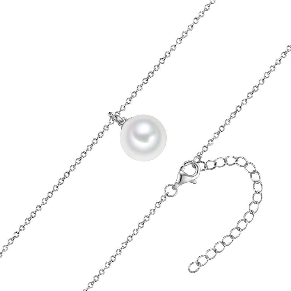Rafaela Donata Kette mit Anhänger Sterling Silber Muschelkernperle weiß Fabrikladen
