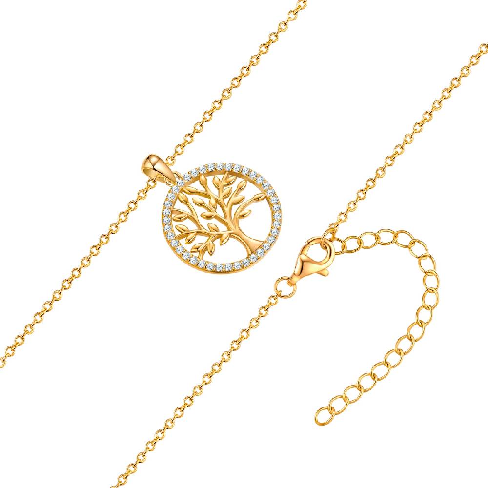 Rafaela Donata Kette mit Anhänger Sterling Silber gelbgold Zirkonia weiß 50% Rabatt für begrenzte Zeit