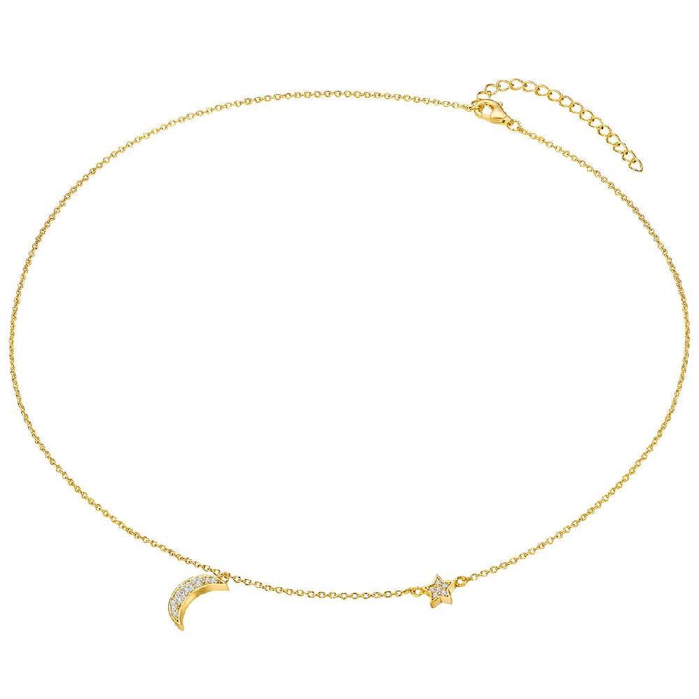 Rafaela Donata Kette mit Anhänger Sterling Silber gelbgold Zirkonia weiß Fabrikverkauf