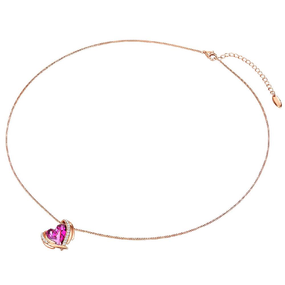 Rafaela Donata Kette mit Anhänger Sterling Silber roségold verziert mit Kristallen von Swarovski® amethyst weiß Kostenloser Versand