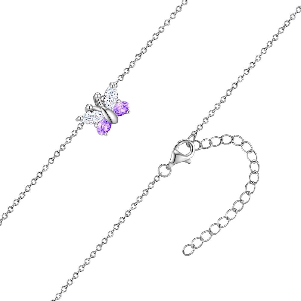 Rafaela Donata Kette mit Anhänger Sterling Silber Zirkonia weiß violett Sonderangebot
