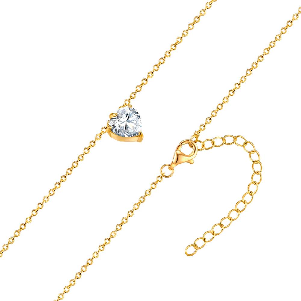 Rafaela Donata Kette mit Anhänger Sterling Silber gelbgold Zirkonia weiß Günstig kaufen