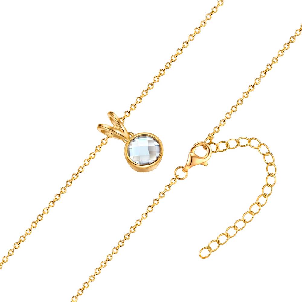 Rafaela Donata Kette mit Anhänger Sterling Silber gelbgold Zirkonia weiß Online Shopping