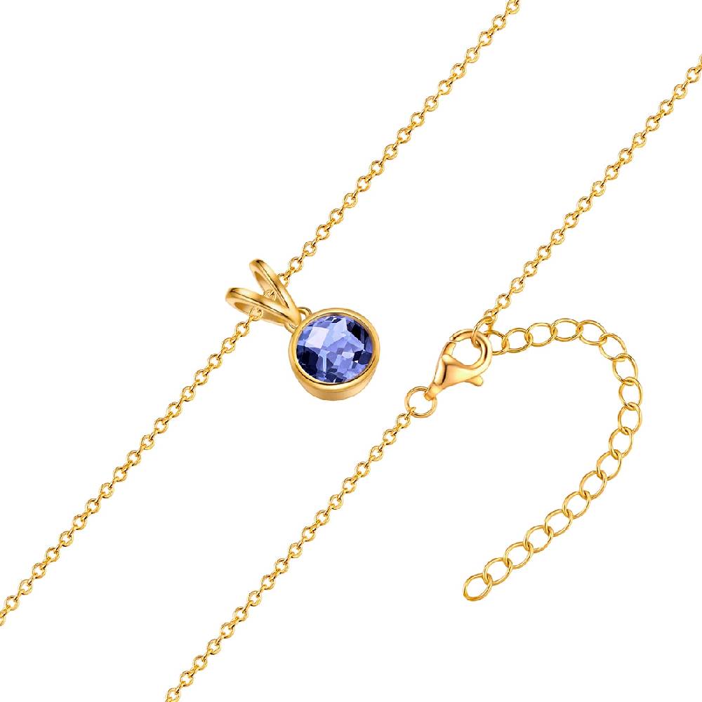Rafaela Donata Kette mit Anhänger Sterling Silber gelbgold Tansanit blau Black Friday