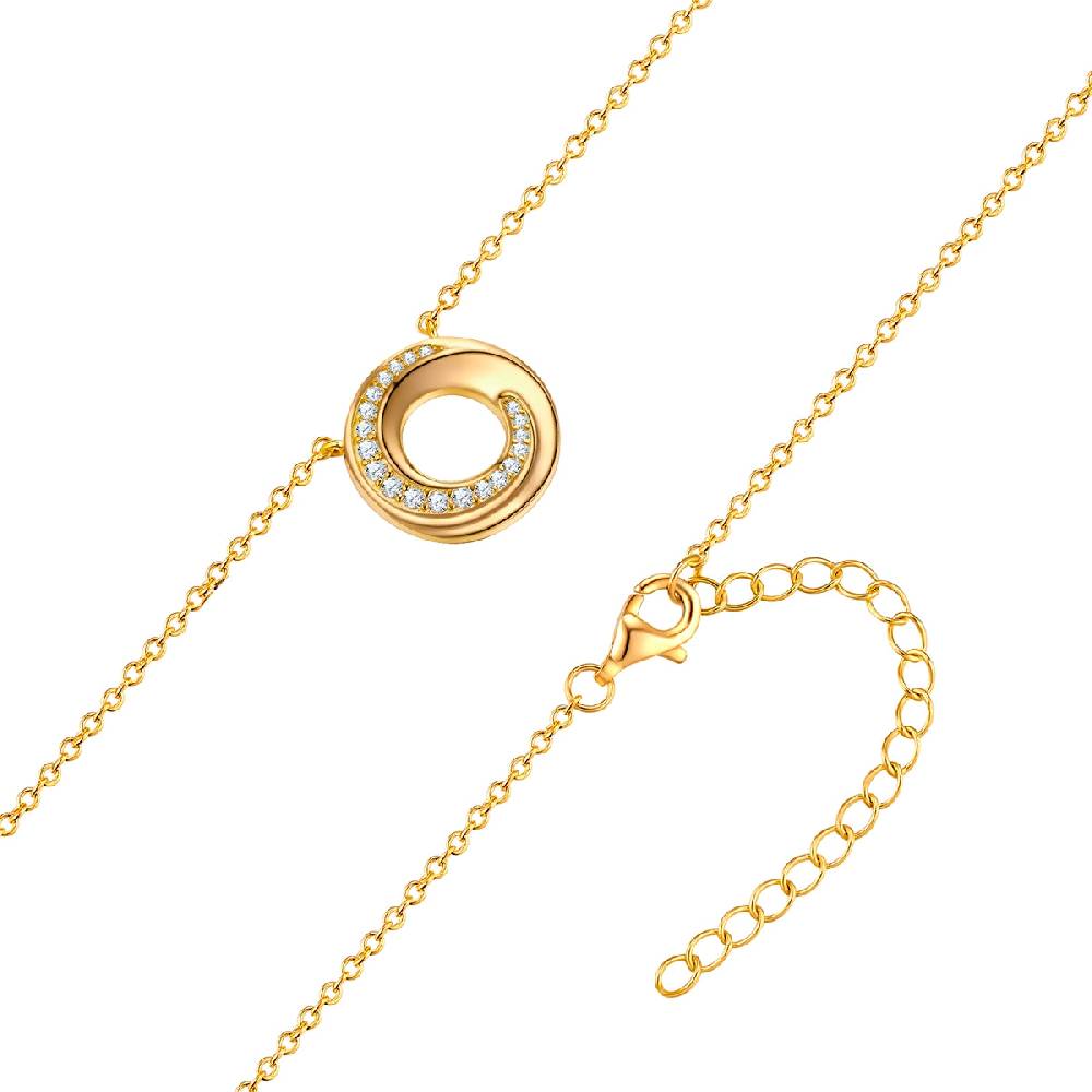 Rafaela Donata Kette mit Anhänger Sterling Silber gelbgold Zirkonia weiß Cyber Monday