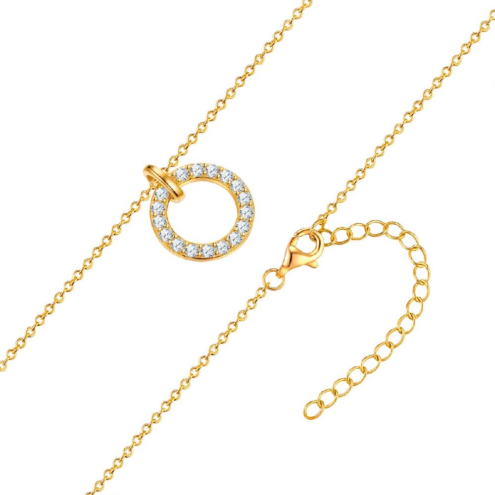 Rafaela Donata Kette mit Anhänger Sterling Silber gelbgold Zirkonia weiß Lagerräumung